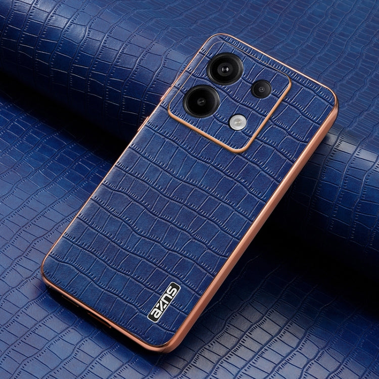 For Redmi Note 13 Pro 5G AZNS Electroplated Frame Crocodile Texture Full Coverage Phone Case