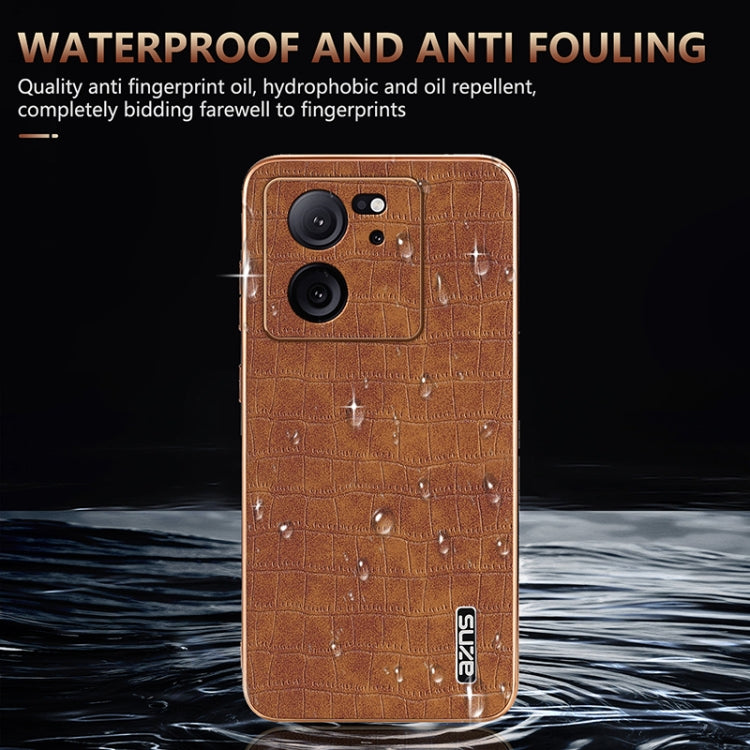 For Redmi K60 Ultra AZNS Electroplated Frame Crocodile Texture Full Coverage Phone Case