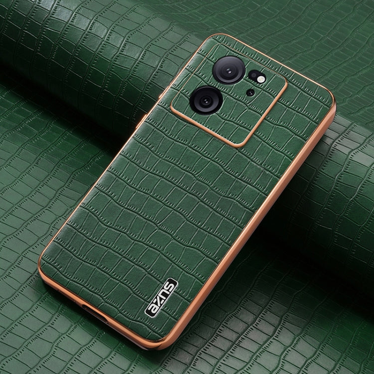 For Redmi K60 Ultra AZNS Electroplated Frame Crocodile Texture Full Coverage Phone Case