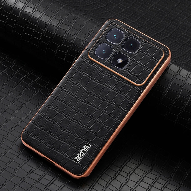 For Redmi K70 Ultra AZNS Electroplated Frame Crocodile Texture Full Coverage Phone Case