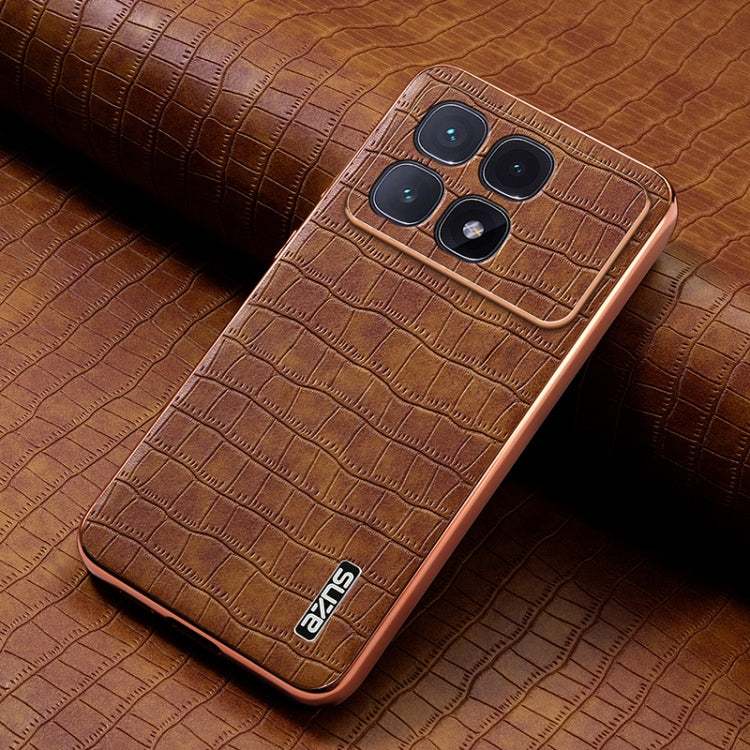 For Redmi K70 Ultra AZNS Electroplated Frame Crocodile Texture Full Coverage Phone Case