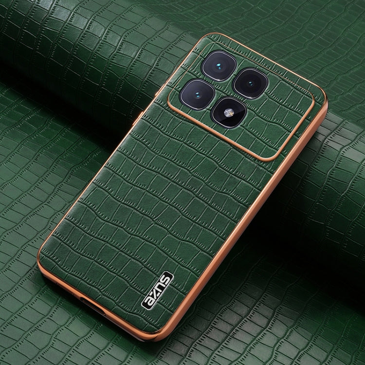 For Redmi K70 Ultra AZNS Electroplated Frame Crocodile Texture Full Coverage Phone Case