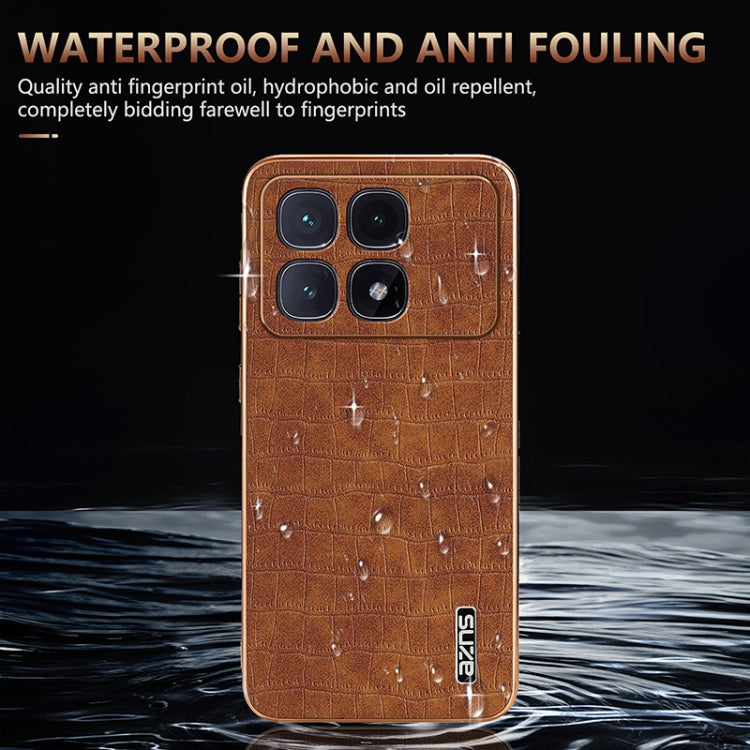 For Redmi K70 Ultra AZNS Electroplated Frame Crocodile Texture Full Coverage Phone Case