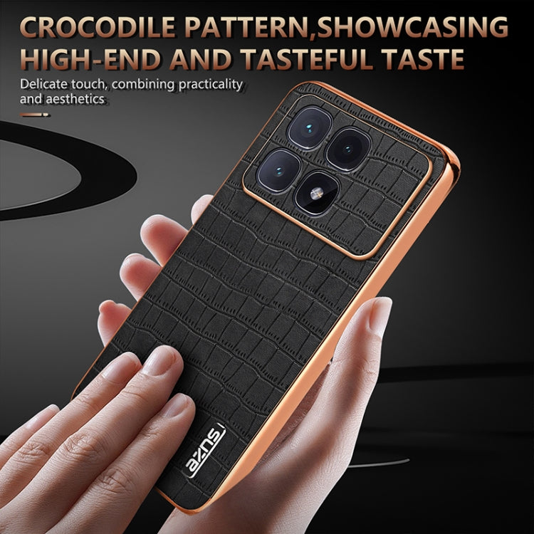 For Redmi K70 Ultra AZNS Electroplated Frame Crocodile Texture Full Coverage Phone Case