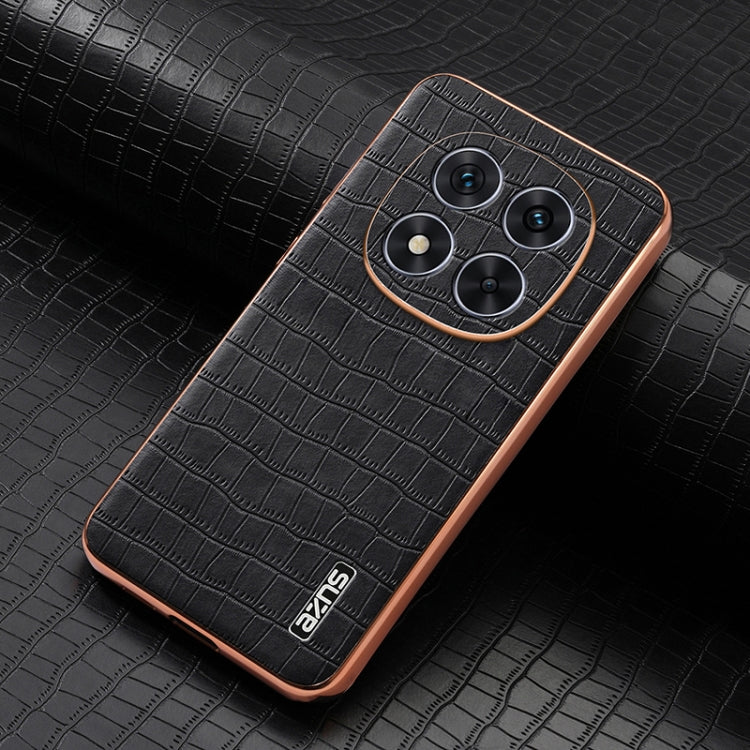 For Redmi Note 14 Pro 5G AZNS Electroplated Frame Crocodile Texture Full Coverage Phone Case