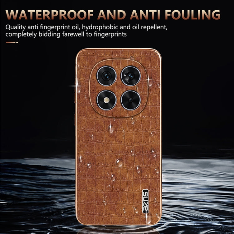 For Redmi Note 14 Pro 5G AZNS Electroplated Frame Crocodile Texture Full Coverage Phone Case
