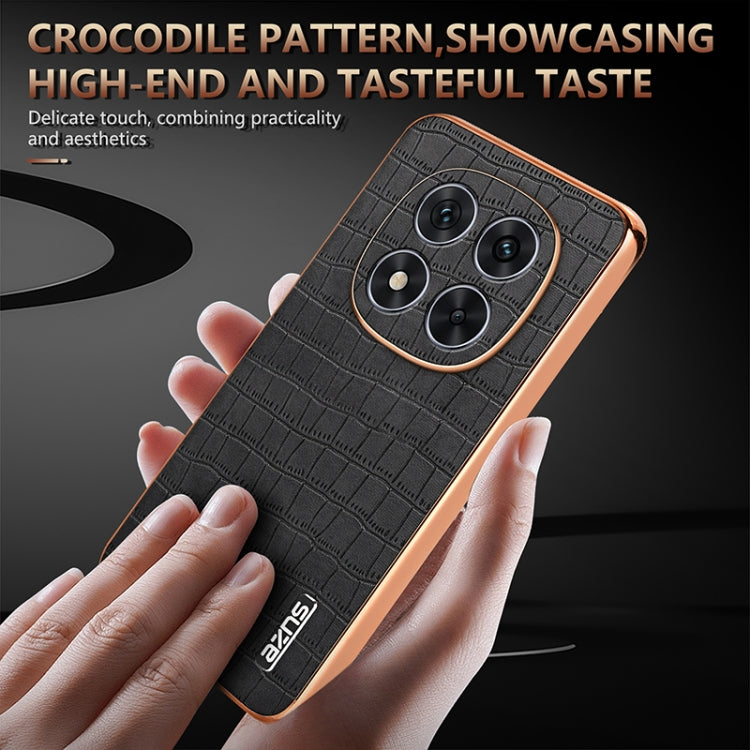 For Redmi Note 14 Pro 5G AZNS Electroplated Frame Crocodile Texture Full Coverage Phone Case