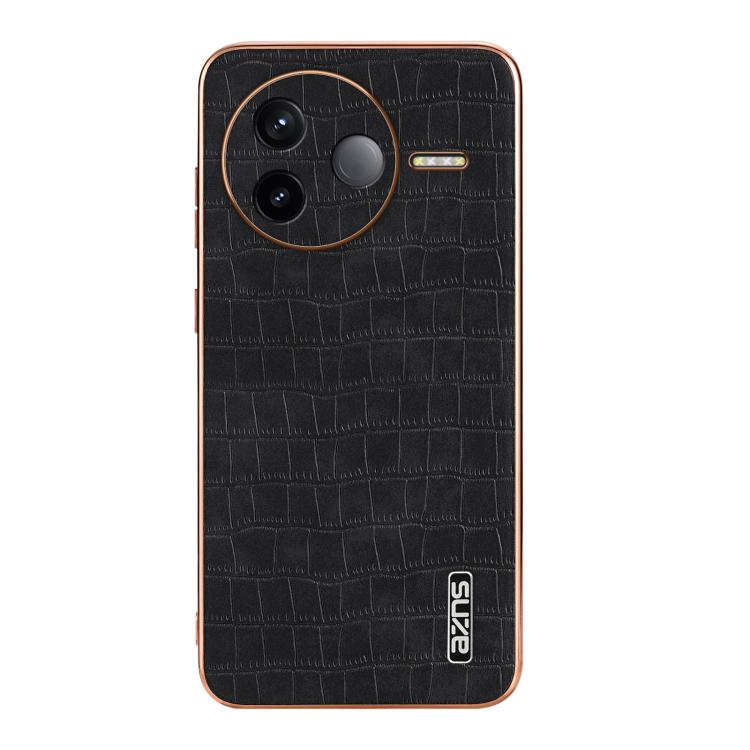 For Redmi K80 AZNS Electroplated Frame Crocodile Texture Full Coverage Phone Case