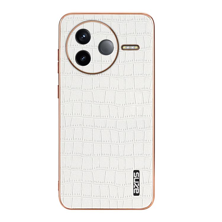 For Redmi K80 AZNS Electroplated Frame Crocodile Texture Full Coverage Phone Case