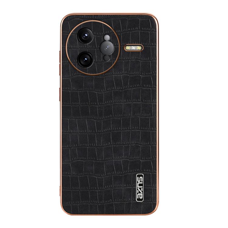 For Redmi K80 Pro AZNS Electroplated Frame Crocodile Texture Full Coverage Phone Case