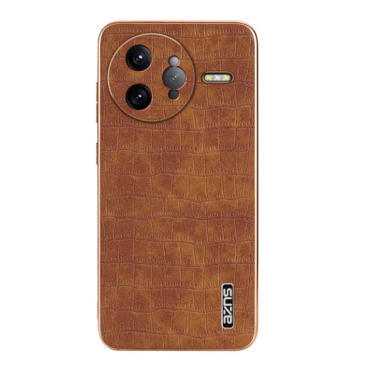 For Redmi K80 Pro AZNS Electroplated Frame Crocodile Texture Full Coverage Phone Case