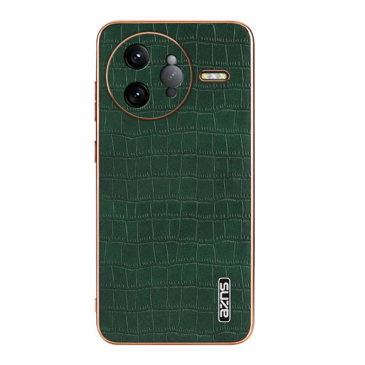 For Redmi K80 Pro AZNS Electroplated Frame Crocodile Texture Full Coverage Phone Case