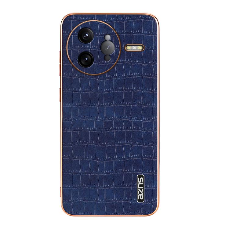 For Redmi K80 Pro AZNS Electroplated Frame Crocodile Texture Full Coverage Phone Case