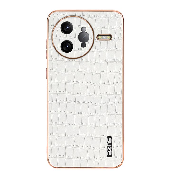 For Redmi K80 Pro AZNS Electroplated Frame Crocodile Texture Full Coverage Phone Case