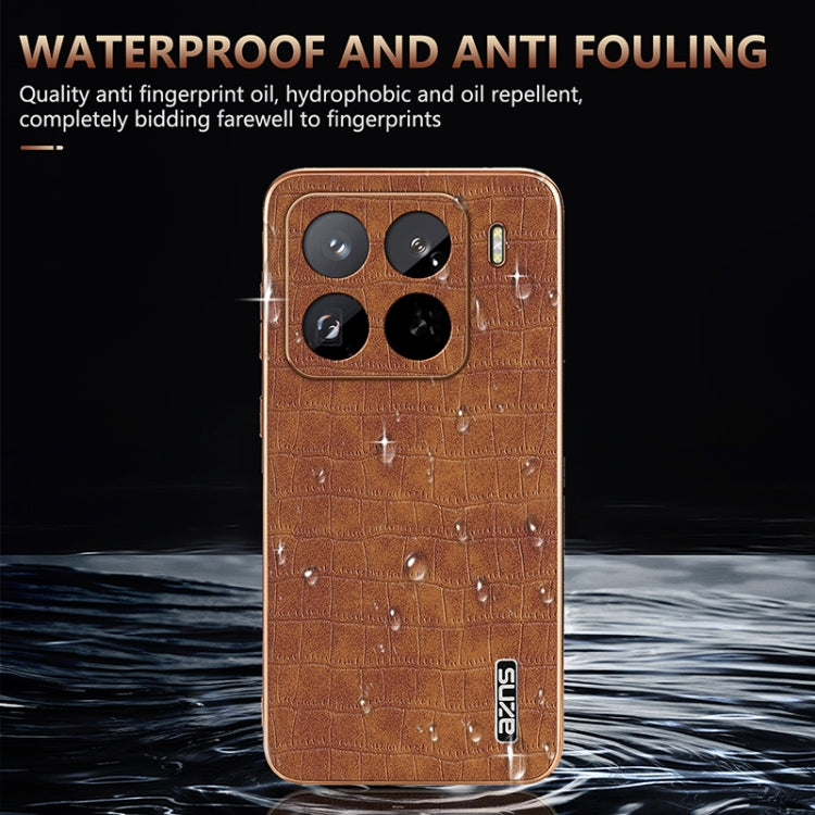 For Xiaomi 15 Pro AZNS Electroplated Frame Crocodile Texture Full Coverage Phone Case