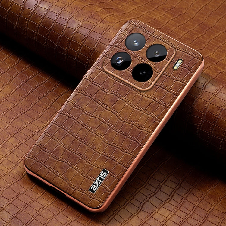 For Xiaomi 15 Pro AZNS Electroplated Frame Crocodile Texture Full Coverage Phone Case
