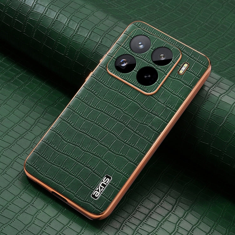 For Xiaomi 15 Pro AZNS Electroplated Frame Crocodile Texture Full Coverage Phone Case