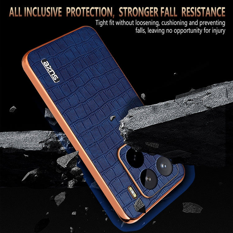 For Xiaomi 15 Pro AZNS Electroplated Frame Crocodile Texture Full Coverage Phone Case