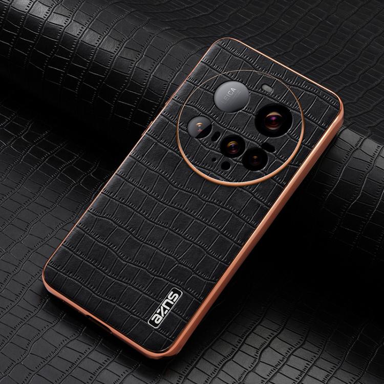 For Xiaomi 15 Ultra AZNS Electroplated Frame Crocodile Texture Full Coverage Phone Case