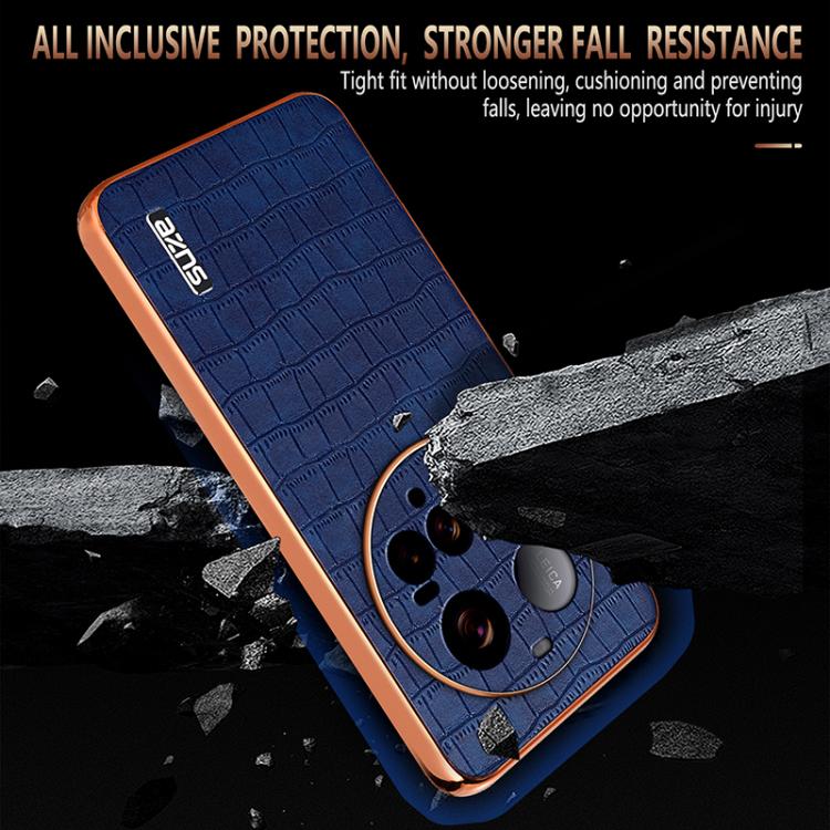 For Xiaomi 15 Ultra AZNS Electroplated Frame Crocodile Texture Full Coverage Phone Case