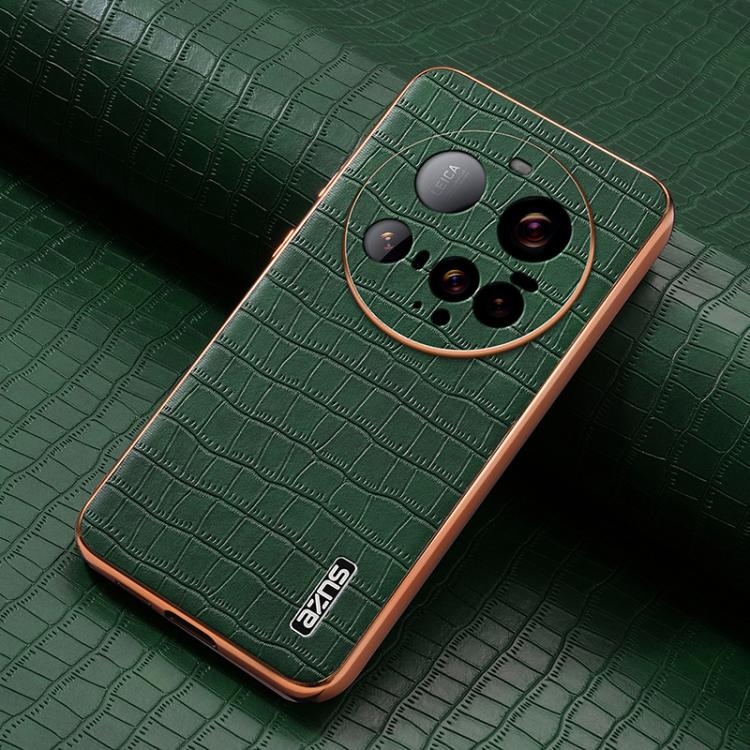 For Xiaomi 15 Ultra AZNS Electroplated Frame Crocodile Texture Full Coverage Phone Case