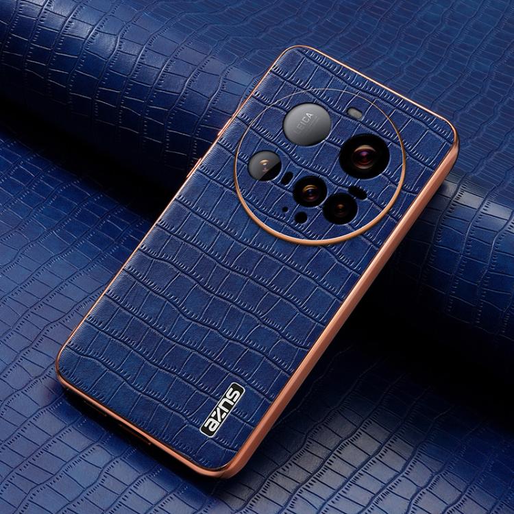 For Xiaomi 15 Ultra AZNS Electroplated Frame Crocodile Texture Full Coverage Phone Case