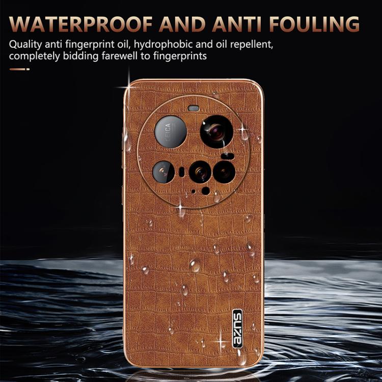 For Xiaomi 15 Ultra AZNS Electroplated Frame Crocodile Texture Full Coverage Phone Case