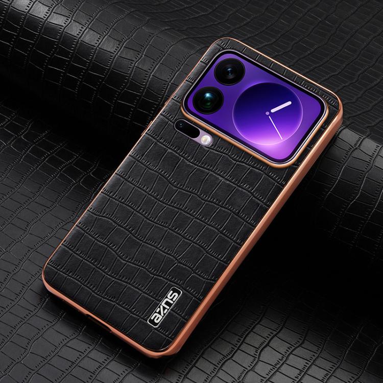 For Xiaomi 17 Pro AZNS Electroplated Frame Crocodile Texture Full Coverage Phone Case
