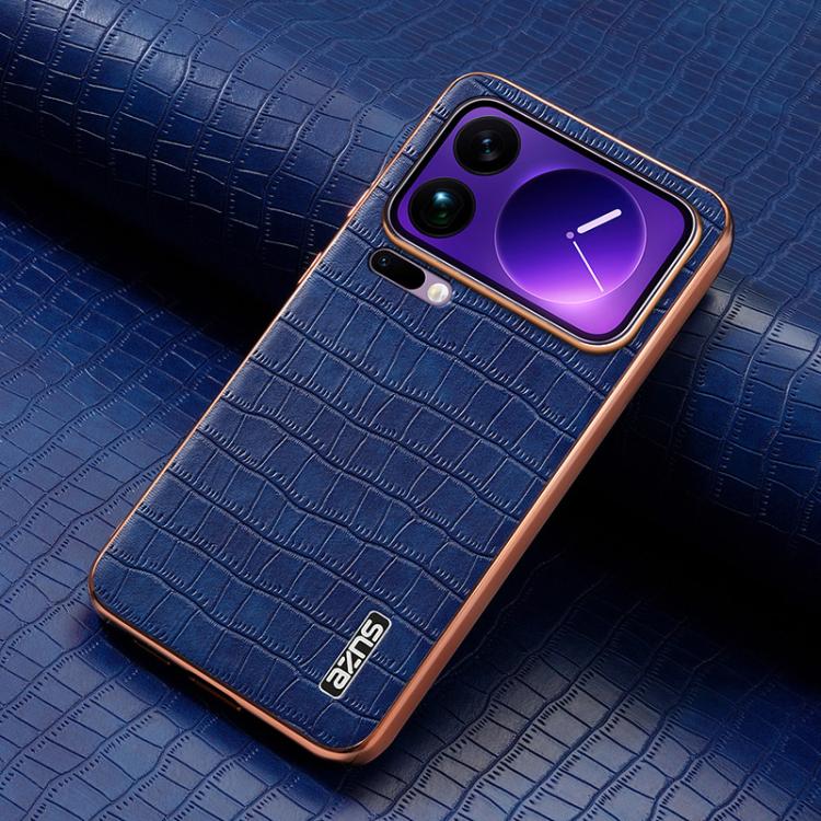 For Xiaomi 17 Pro AZNS Electroplated Frame Crocodile Texture Full Coverage Phone Case