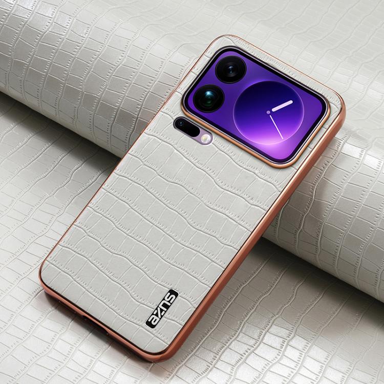 For Xiaomi 17 Pro AZNS Electroplated Frame Crocodile Texture Full Coverage Phone Case