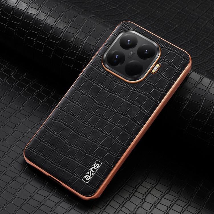 For Xiaomi 15T Pro 5G AZNS Electroplated Frame Crocodile Texture Full Coverage Phone Case