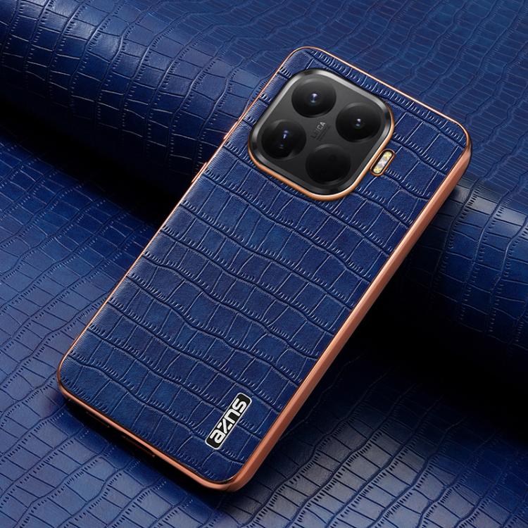 For Xiaomi 15T Pro 5G AZNS Electroplated Frame Crocodile Texture Full Coverage Phone Case