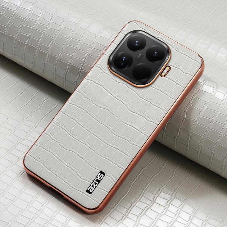 For Xiaomi 15T Pro 5G AZNS Electroplated Frame Crocodile Texture Full Coverage Phone Case