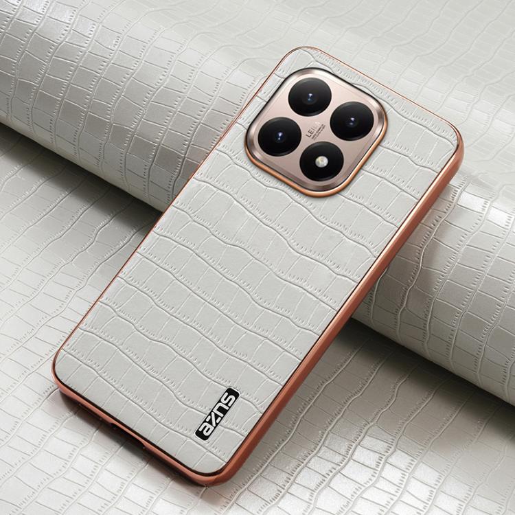 For Xiaomi 15T 5G AZNS Electroplated Frame Crocodile Texture Full Coverage Phone Case