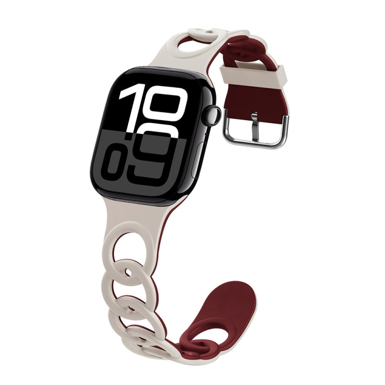 For Apple Watch Series 10 46mm Donut Hollow Silicone Watch Band