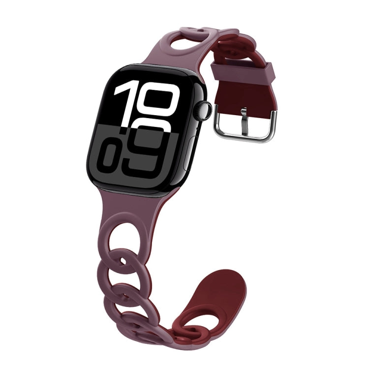 For Apple Watch Series 10 46mm Donut Hollow Silicone Watch Band