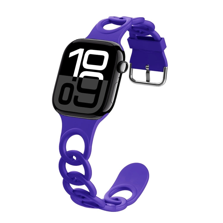 For Apple Watch Series 10 42mm Donut Hollow Silicone Watch Band