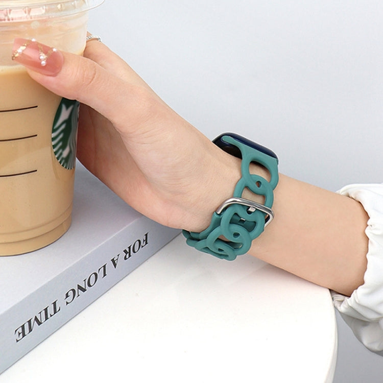 For Apple Watch SE 2023 44mm Donut Hollow Silicone Watch Band