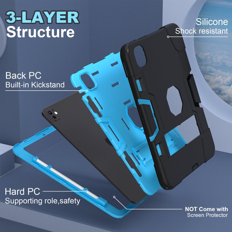 For iPad Pro 11 2025 / 2024 Contrast Color Silicone Acrylic PC Tablet Case with Holder