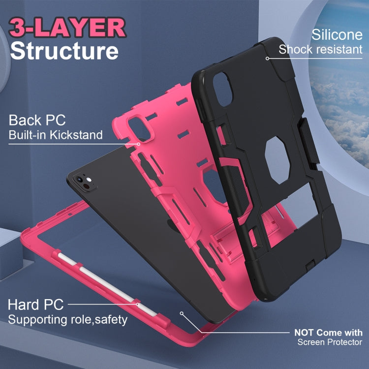 For iPad Pro 11 2025 / 2024 Contrast Color Silicone Acrylic PC Tablet Case with Holder