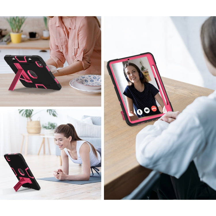 For iPad Pro 11 2025 / 2024 Contrast Color Silicone Acrylic PC Tablet Case with Holder