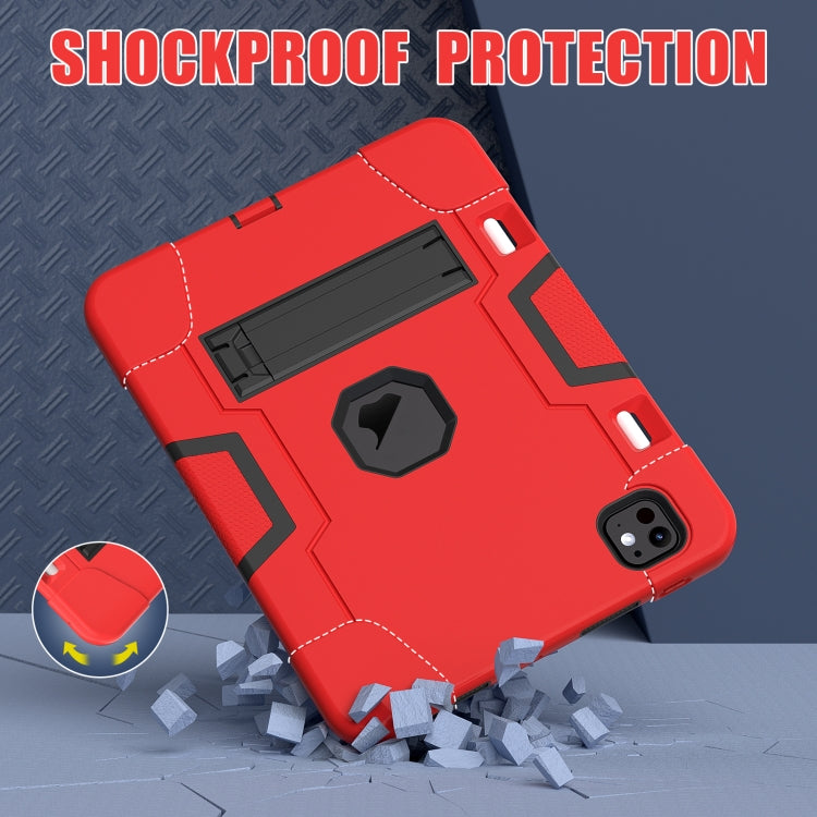 For iPad Pro 11 2025 / 2024 Contrast Color Silicone Acrylic PC Tablet Case with Holder