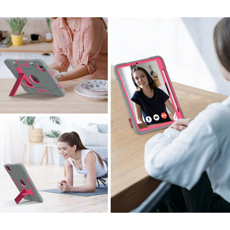 For iPad Pro 11 2025 / 2024 Contrast Color Silicone Acrylic PC Tablet Case with Holder