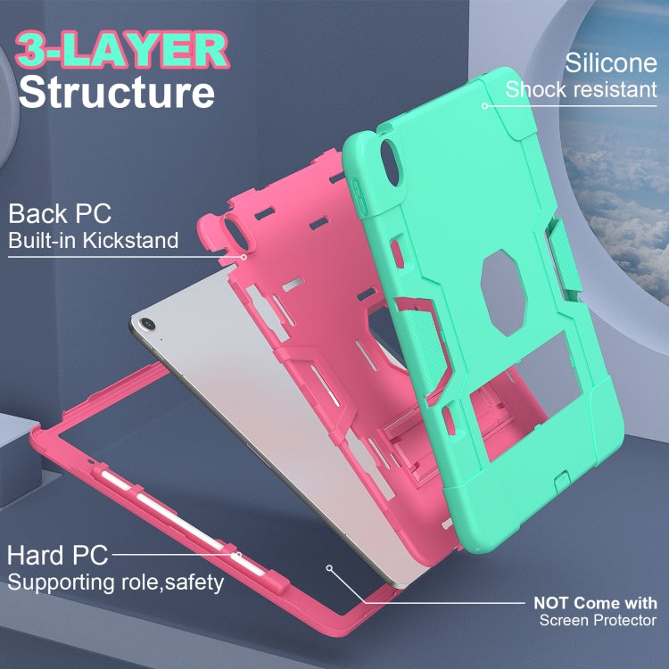 For iPad Air 13 2026 / 2025 / 2024 Contrast Color Silicone Acrylic PC Tablet Case with Holder