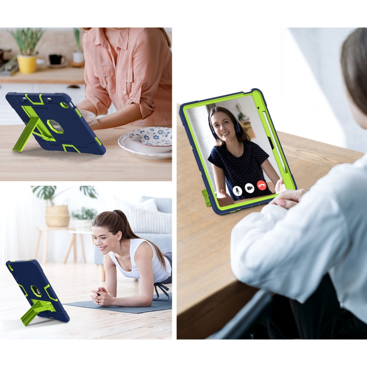For iPad Air 13 2026 / 2025 / 2024 Contrast Color Silicone Acrylic PC Tablet Case with Holder