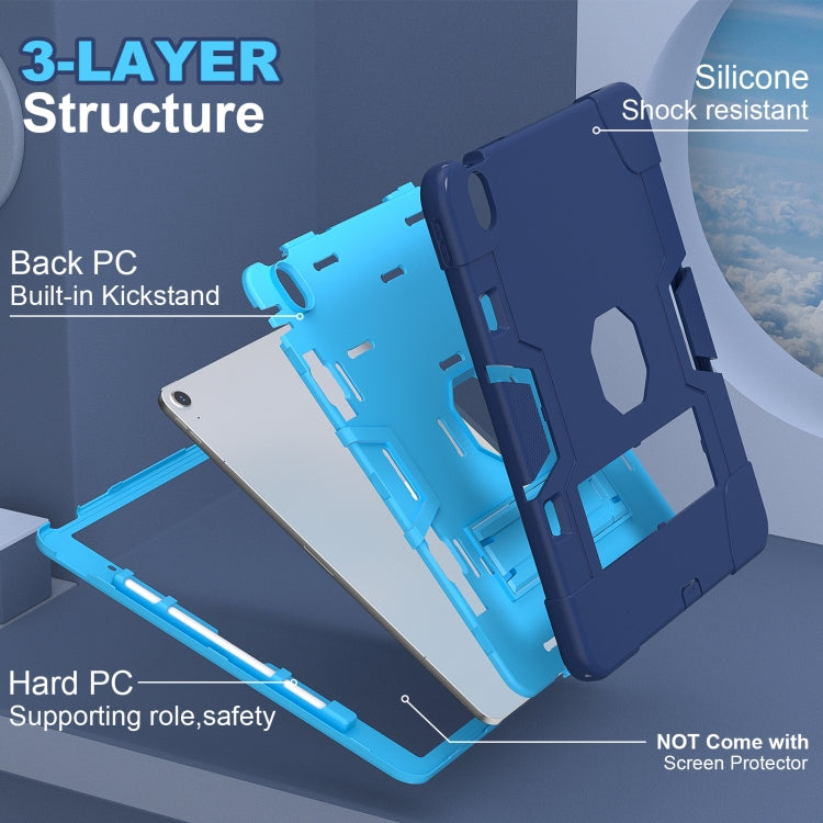 For iPad Air 13 2026 / 2025 / 2024 Contrast Color Silicone Acrylic PC Tablet Case with Holder