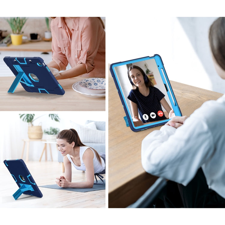 For iPad Air 13 2026 / 2025 / 2024 Contrast Color Silicone Acrylic PC Tablet Case with Holder