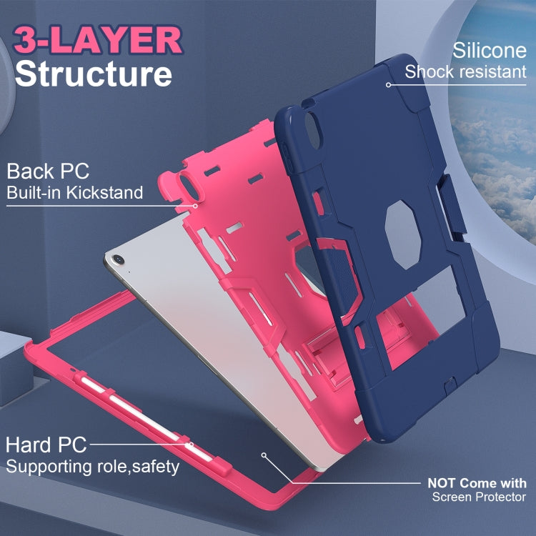 For iPad Air 13 2026 / 2025 / 2024 Contrast Color Silicone Acrylic PC Tablet Case with Holder
