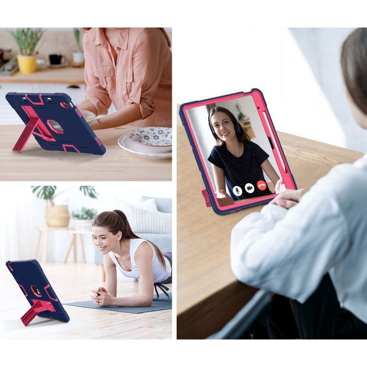 For iPad Air 13 2026 / 2025 / 2024 Contrast Color Silicone Acrylic PC Tablet Case with Holder