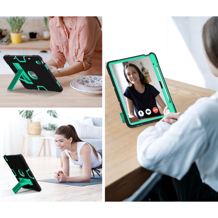 For iPad Air 13 2026 / 2025 / 2024 Contrast Color Silicone Acrylic PC Tablet Case with Holder